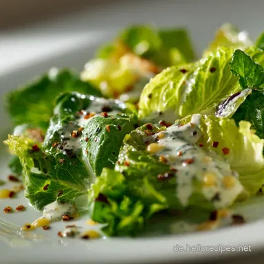 Gr&uuml;ner Salat mit HonigSenf Dressing Rezept Cremig Einfach Rezeptkarte