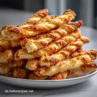 Knusprige Käsestangen: Einfaches Blätterteig Rezept 40 Min Rezeptkarte
