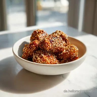 Sesam-H&auml;hnchen in 25 Minuten: Knuspriges chinesisches H&auml;hnchen Rezeptkarte