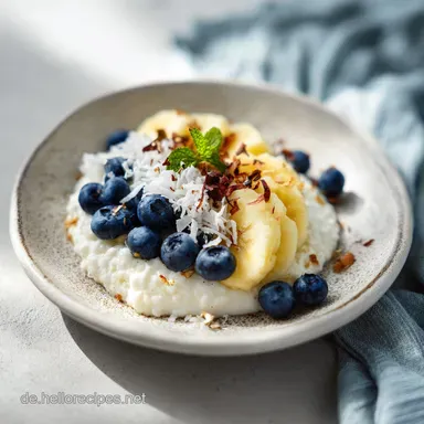 Kokosquark Fr&uuml;hst&uuml;ck mit Mango in 10 Min Rezeptkarte