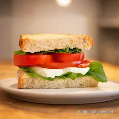 Frisches Caprese Sandwich Rezept La Dolce Vita f&uuml;r Zuhause Rezeptkarte