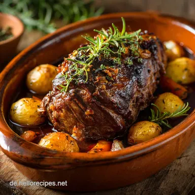 Lammkeule aus dem Backofen So gelingt der perfekte Sonntagsbraten Rezeptkarte