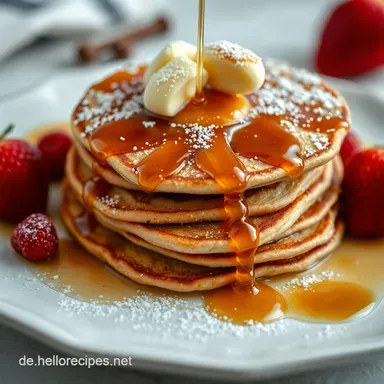Lebkuchen Pancakes mit Ahornsirup Fr&uuml;hst&uuml;ckstraum Rezeptkarte