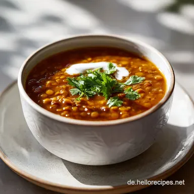 Klassische Linsensuppe mit Speck: F&uuml;r 4 Portionen Rezeptkarte
