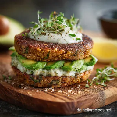 Low Carb Veganer Burger PilzNussUmami mit AvocadoCreme Glutenfrei Rezeptkarte