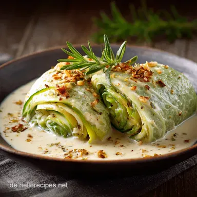 Perfekter Low Carb ZucchiniKohlrabiWrap Stabil cremig gef&uuml;llt s&auml;ttigend Rezeptkarte