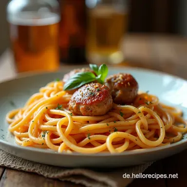 Ofenfrische Spaghetti mit Fleischb&auml;llchen Omas Geheimrezept Rezeptkarte