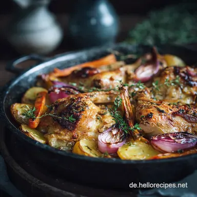 OfenH&auml;hnchen mit Kartoffeln und Gem&uuml;se: Das knusprigste Blechgericht Rezeptkarte