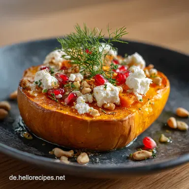 Ofenk&uuml;rbis mit Feta und Honig: Das cremig-w&uuml;rzige Gericht in 50 Min. Rezeptkarte