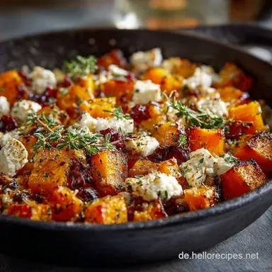 Ofenk&uuml;rbis Beilage mit Feta und Honig: Einfacher Herbstgenuss in 50 Minuten Rezeptkarte