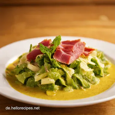 Omas Bohnensalat Deluxe Speck Senf Einfach lecker Rezeptkarte