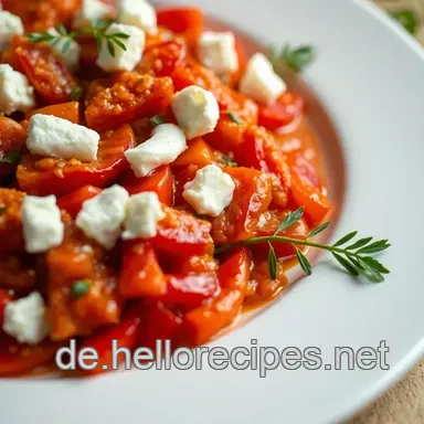 Omas vegetarische Gartenpracht: Gefüllter Paprika mit Feta & Reis Rezeptkarte