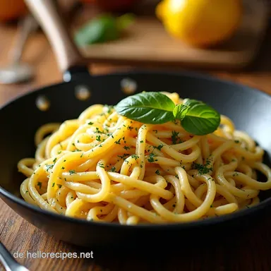 OnePan ZitronenKnoblauch Garnelen Pasta In 25 Min Fertig Rezeptkarte