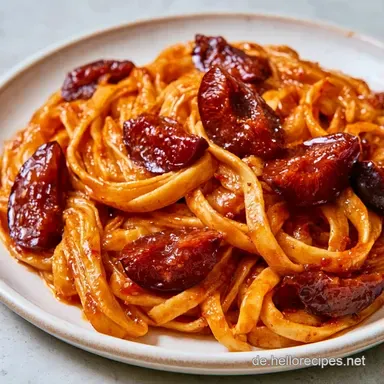 Pasta mit Zwetschgen in 25 Minuten Rezeptkarte