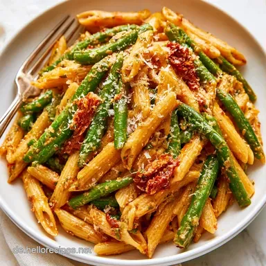 Penne mit gr&uuml;nen Bohnen in 25 Minuten Rezeptkarte