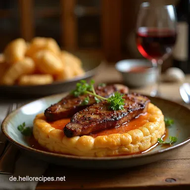 Saftige Entenbrust mit knuspriger Haut und RotweinKirschSoße Rezeptkarte