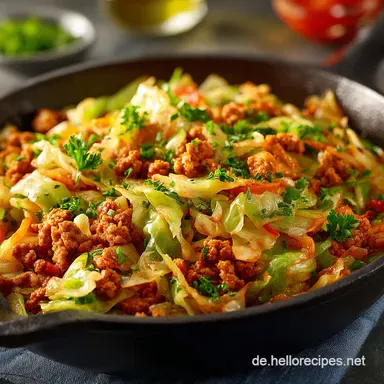 PutenKrautPfanne Fix fertig Ground Turkey Cabbage Skillet Rezeptkarte