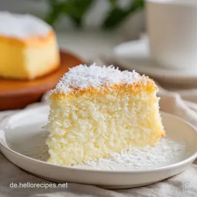 Raffaello Kuchen: Saftiger Biskuit mit Kokoscreme f&uuml;r 12 Portionen Rezeptkarte