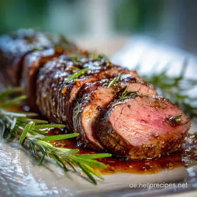Rehr&uuml;cken im Ganzen Braten: Niedrigtemperatur & Rotwein Rezeptkarte