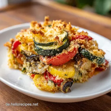 Gem&uuml;seauflauf Rezept f&uuml;r 4 Portionen Rezeptkarte