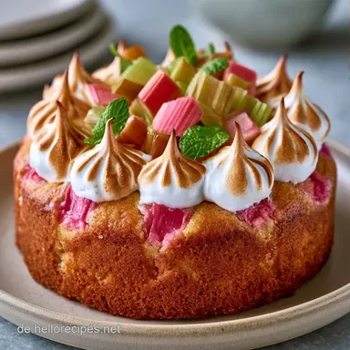 Rhabarber Baiser Kuchen f&uuml;r 12 St&uuml;cke Rezeptkarte