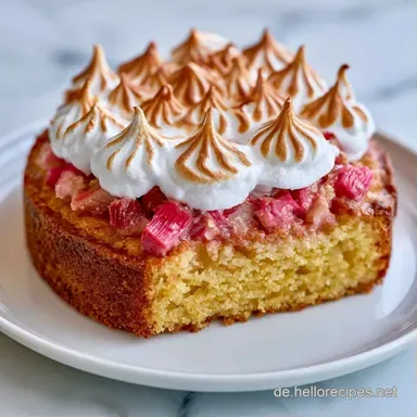 Rhabarber Baiser Kuchen in 70 Minuten Rezeptkarte
