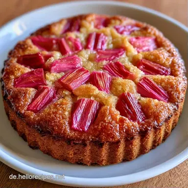 Rhabarber M&uuml;rbeteigkuchen f&uuml;r 12 St&uuml;cke Rezeptkarte