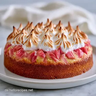 Rhabarberkuchen mit Baiser in 1 Stunde Rezeptkarte