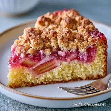 Rhabarberkuchen Mit Streuseln f&uuml;r 20 Rezeptkarte