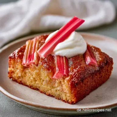 Rhabarberkuchen mit Vanillecreme: Cremig Rezeptkarte