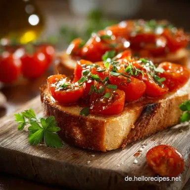R&ouml;stbrot mit Tomaten: Italienischer Feierabend-Snack in 23 Minuten Rezeptkarte