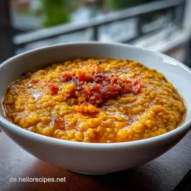 Rotes Linsen Dal Rezept: Gesund Vegan mit Kokosmilch Rezeptkarte