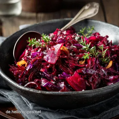 Rotkohl kochen: Klassisches Rezept f&uuml;r perfekten, roten Kohl. Rezeptkarte