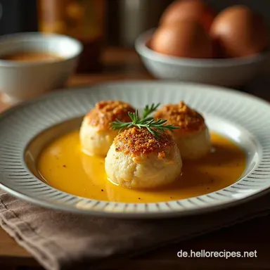 Mein Kochgeheimnis Insgeheim sind Knödel ich Brezenknödel mit WaldpilzSoße Rezeptkarte