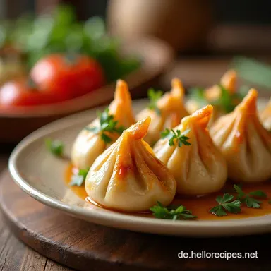 Saftige Potsticker GyozaJiaozi Rezept PanFried Pork Dumplings selber machen Rezeptkarte