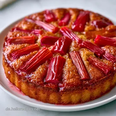 Rhabarber R&uuml;hrkuchen mit Dinkelmehl Rezeptkarte