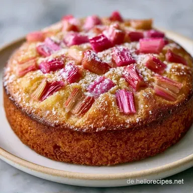 Rhabarberkuchen in 50 Minuten: Fluffig Rezeptkarte