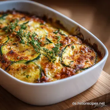Zucchini Auflauf: Saftiger Klassiker mit Bergk&auml;se-Deckel Rezeptkarte