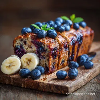 Bananenbrot mit Blaubeeren: Saftig, einfach und schnell gebacken Rezeptkarte