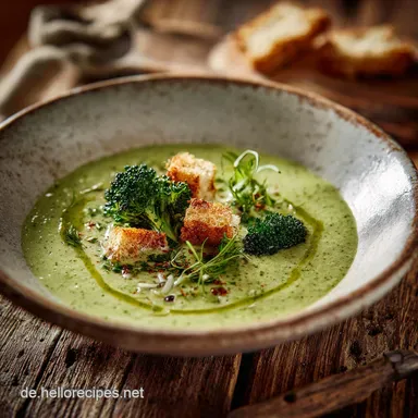 Brokkolicremesuppe Samtig, cremig und leuchtend gr&uuml;n Rezeptkarte