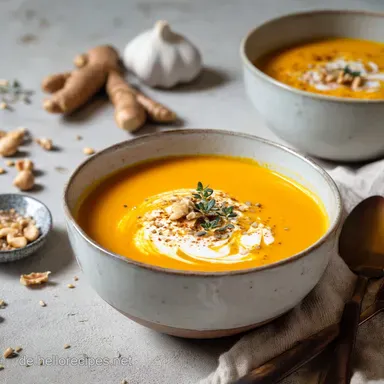 Cremige K&uuml;rbissuppe: Das beste Hokkaido Rezept mit Ingwer Rezeptkarte