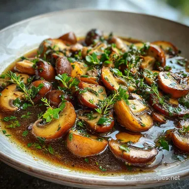Schnelles Rezept mit frischen Champignons und Kr&auml;utern in 15 Minuten Rezeptkarte