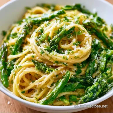 Schnelle Spargel Pasta Carbonara: Cremig Rezeptkarte