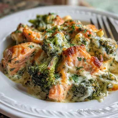 Schneller Lachs-Auflauf f&uuml;r 4 Portionen Rezeptkarte