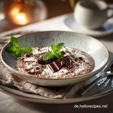 Das ultimative cremige Schoko Minze Porridge After Eight Style Rezeptkarte