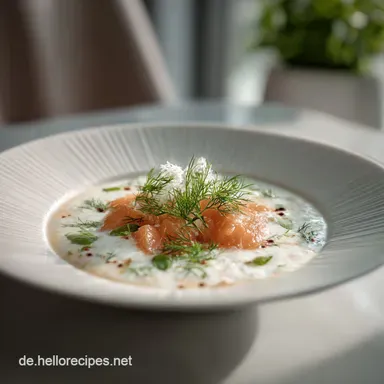 Schwedische Sommersuppe mit Lachs f&uuml;r 4 Rezeptkarte