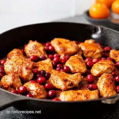 Skillet Cranberry Orange Chicken Festtagsaroma blitzschnell Rezeptkarte