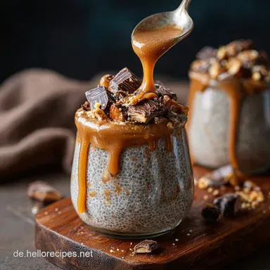 Snickers Chia Pudding Rezept Cremiger Low Carb SchokoKaramell Pudding Rezeptkarte