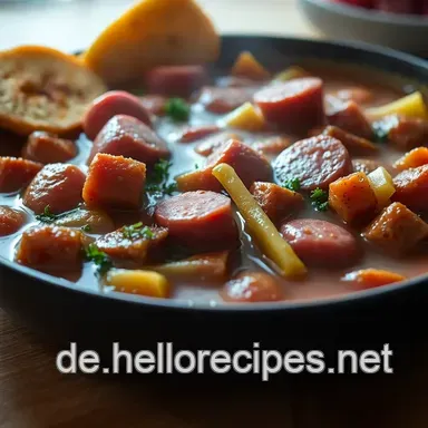 Soljanka nach Original DDR-RezeptDu hast: Omas beste Wurstsuppe! Rezeptkarte
