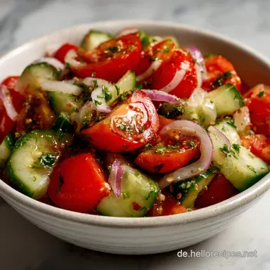 TomatenGurken Salat Rezept: Fertig in 10 Min Rezeptkarte